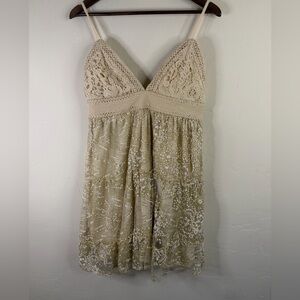 Lace Trimmed Glitter Chemise dress